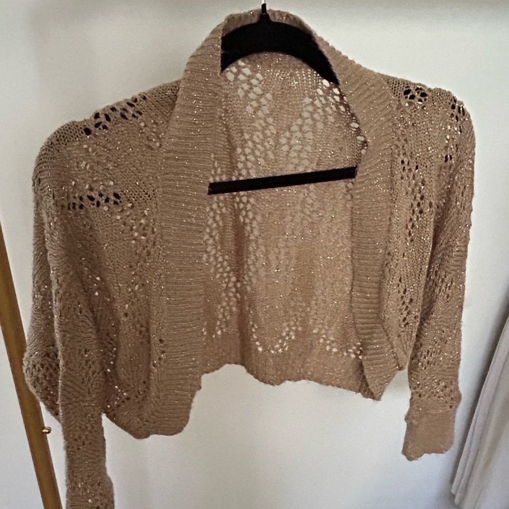 Elegant Tan Knit Women's Sweater